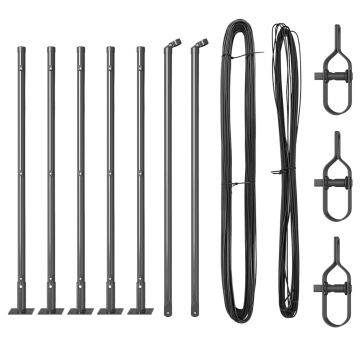 Stâlpi de gard cu plăci de bază 7 buc Ø32mm 110cm Oțel galvanizat - Img 2