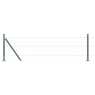 Stâlpi de gard cu plăci de bază 7 buc Ø32mm 70cm Oțel galvanizat - Img 4