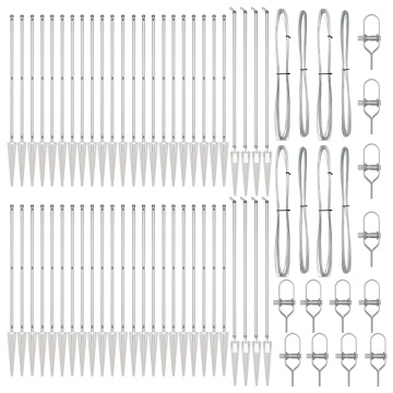 Stâlpi de gard cu vârf 52 buc Ø32 mm 120 cm Oțel galvanizat - Img 2