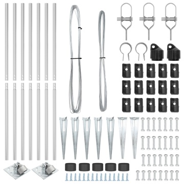 Stâlpi de gard cu vârf 7 buc Ø32 mm 140 cm Oțel galvanizat - Img 3