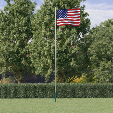 Steag SUA și stâlp din aluminiu, 6,23 m - Img 1