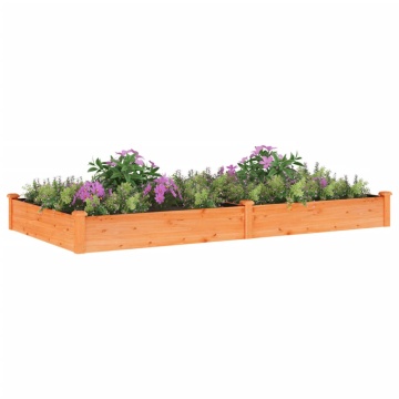 Strat grădină înălțat cu căptușeală maro 240x120x25cm lemn brad - Img 3