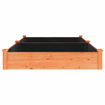 Strat grădină înălțat cu căptușeală maro 240x120x25cm lemn brad - Img 8