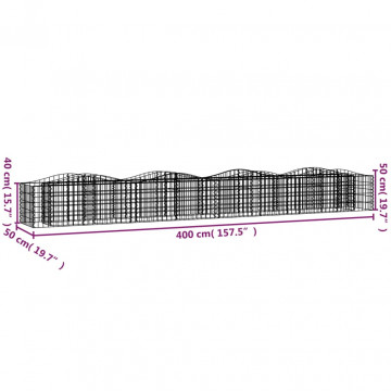 Strat înălțat cu gabion arcuit, 400x50x50 cm, fier galvanizat - Img 5