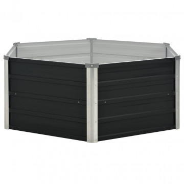 Strat înălțat de grădină antracit 129x129x45 cm oțel galvanizat - Img 3