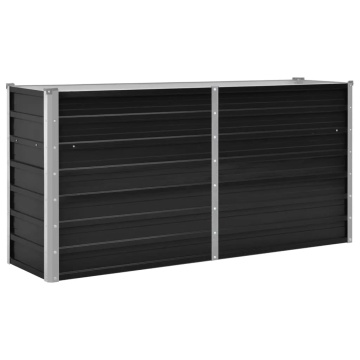 Strat înălțat de grădină antracit 160x40x77 cm oțel galvanizat - Img 2