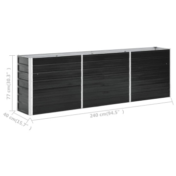 Strat înălțat de grădină antracit 240x40x77 cm oțel galvanizat - Img 7