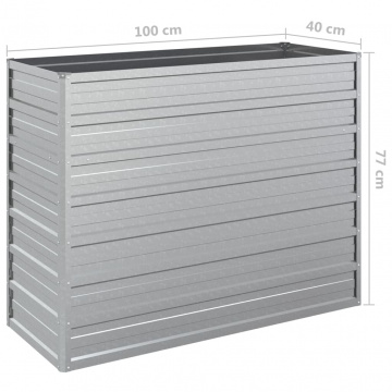 Strat înălțat de grădină argintiu 100x40x77 cm oțel galvanizat - Img 6