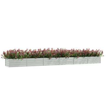 Strat înălțat de grădină argintiu 600x80x45 cm oțel galvanizat - Img 3