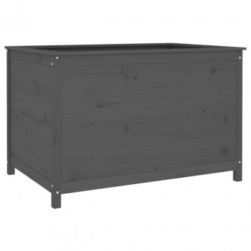 Strat înălțat de grădină, gri, 119,5x82,5x78 cm, lemn masiv pin - Img 2