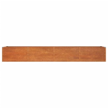 Strat înălțat de grădină, ruginiu, 320x80x45 cm, oțel corten - Img 4