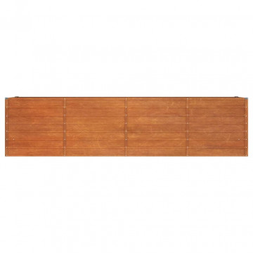 Strat înălțat de grădină, ruginiu, 320x80x77 cm, oțel corten - Img 4