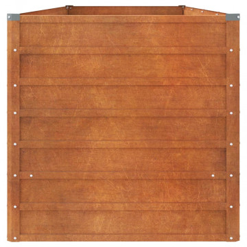 Strat înălțat de grădină, ruginiu, 320x80x77 cm, oțel corten - Img 8