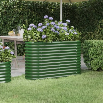 Strat înălțat grădină 114x40x68 cm oțel vopsit electrostatic - Img 1