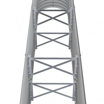 Strat înălțat grădină gri 152x40x68cm oțel vopsit electrostatic - Img 6
