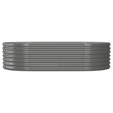 Strat înălțat grădină gri 152x80x36cm oțel vopsit electrostatic - Img 3