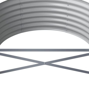 Strat înălțat grădină gri 224x80x36cm oțel vopsit electrostatic - Img 6