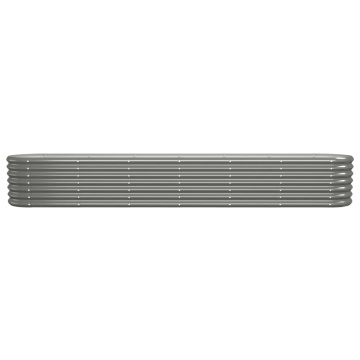 Strat înălțat grădină gri 260x40x36cm oțel vopsit electrostatic - Img 3