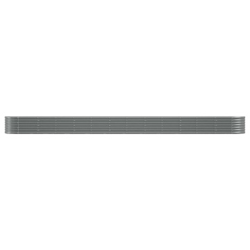 Strat înălțat grădină gri 512x80x36cm oțel vopsit electrostatic - Img 3