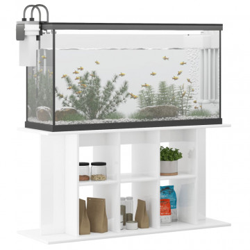 Suport acvariu, alb extralucios, 120x40x60 cm, lemn prelucrat - Img 3