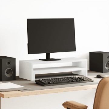 Suport de monitor, alb, 54x22x15 cm, lemn prelucrat - Img 1