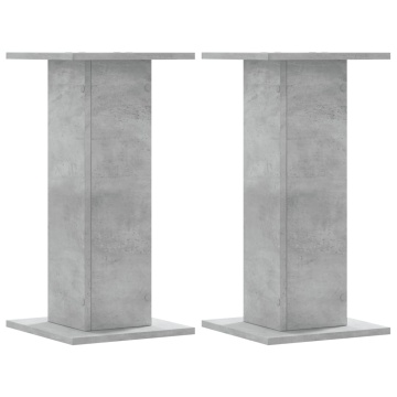 Suport de plante, 2 buc., gri beton, 30x30x60 cm lemn prelucrat - Img 2