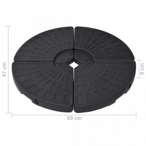 Suport de umbrelă în formă de evantai, 4 buc., negru - Img 5