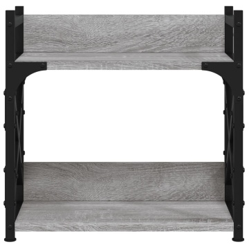 Suport imprimantă 2 niveluri gri sonoma 40x20x40 cm lemn - Img 4