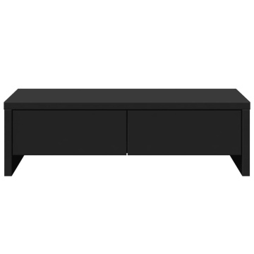 Suport monitor cu sertare, negru, 50x27x15 cm, lemn prelucrat - Img 4