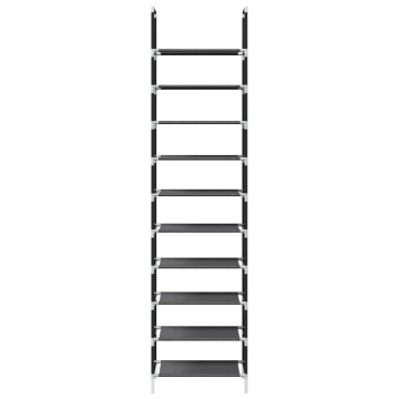 Suport pantofi 10 niveluri negru 44x28x180 cm țesătură nețesă - Img 8