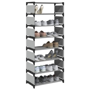 Suport pantofi cu 8 niveluri, gri 54x28x124 cm, nețesut - Img 1
