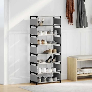 Suport pantofi cu 8 niveluri, gri 54x28x124 cm, nețesut - Img 3