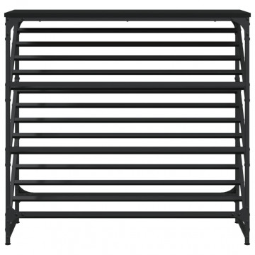 Suport pantofi, negru, 90x30x85 cm, lemn prelucrat - Img 4