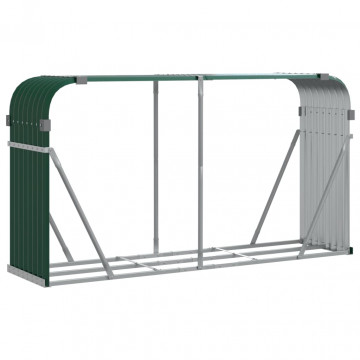 Suport pentru bușteni verde 234x45x100 cm oțel galvanizat - Img 2