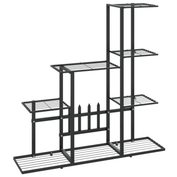 Suport pentru flori, 94,5x25x88 cm, negru, metal - Img 2