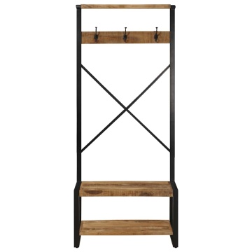 Suport pentru haine 80x40x190 cm lemn masiv de mango - Img 2
