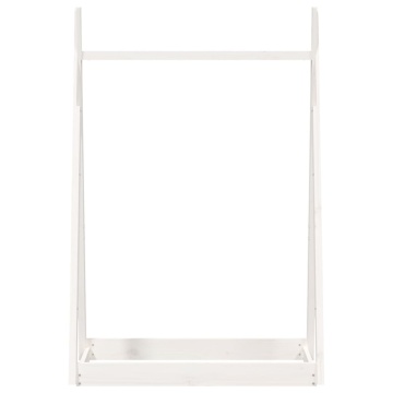 Suport pentru haine, alb, 100x45x150 cm, lemn masiv de pin - Img 4