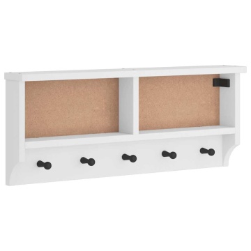 Suport pentru haine SANDNES alb 87x12x35 cm lemn masiv de pin - Img 2