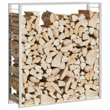 Suport pentru lemne de foc, 110x28x116 cm, oțel inoxidabil - Img 3