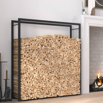 Suport pentru lemne de foc, negru mat, 110x28x116 cm, oțel - Img 1