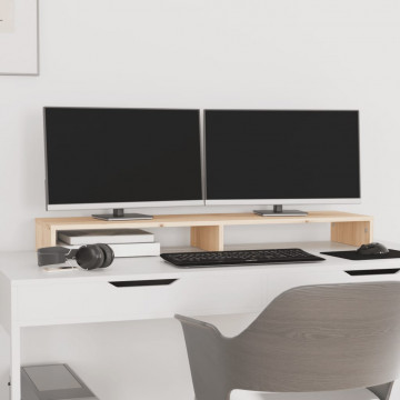 Suport pentru monitor, 100x27x10 cm, lemn masiv de pin - Img 3