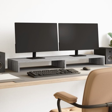 Suport pentru monitor, gri sonoma, 100x27x10 cm lemn prelucrat - Img 1