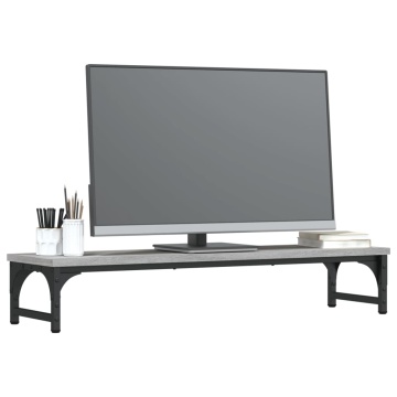 Suport pentru monitor, gri sonoma, 85x23x15,5 cm, lemn compozit - Img 3