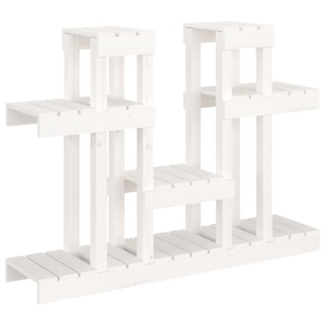 Suport pentru plante, alb, 104,5x25x77,5 cm, lemn masiv de pin - Img 2