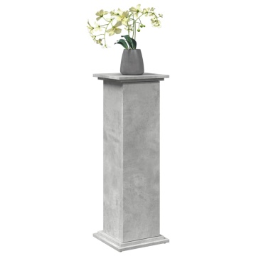 Suport prezentare cu depozitare gri beton 31x30x90 cm lemn - Img 3