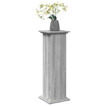 Suport prezentare cu depozitare sonoma gri 31x30x90 cm lemn - Img 3