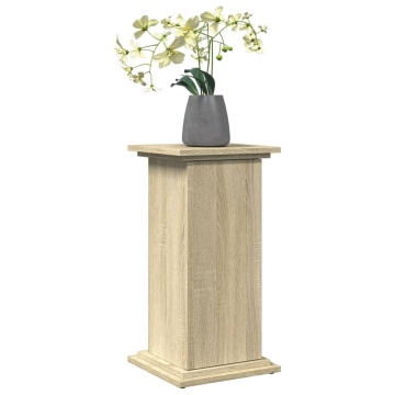 Suport prezentare cu depozitare sonoma stejar 31x30x60 cm lemn - Img 3