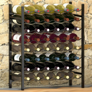 Suport sticle de vin pentru 48 de sticle, negru, metal - Img 2