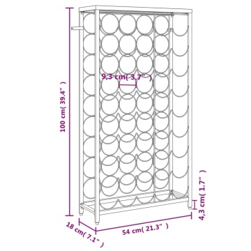 Suport sticle vin, 45 de sticle negru 54x18x100 cm fier forjat - Img 6