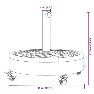 Suport umbrelă pentru stâlpi Ø38 / 48 mm, 27 kg, rotund - Img 7